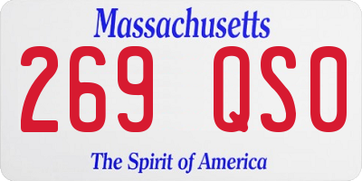 MA license plate 269QS0