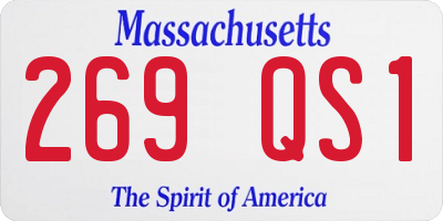 MA license plate 269QS1