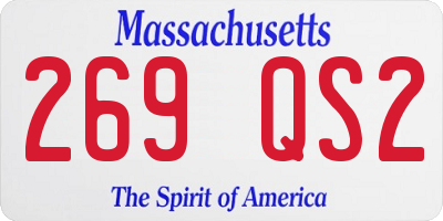 MA license plate 269QS2
