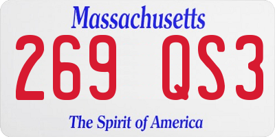 MA license plate 269QS3