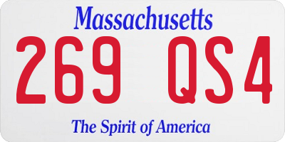 MA license plate 269QS4
