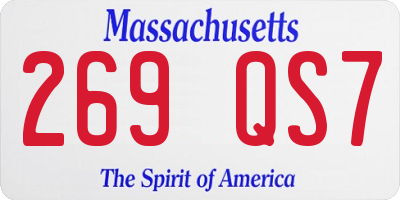 MA license plate 269QS7
