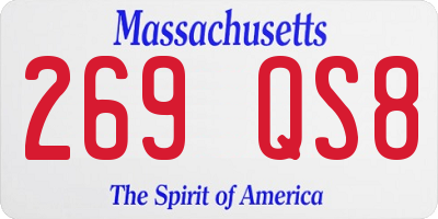 MA license plate 269QS8
