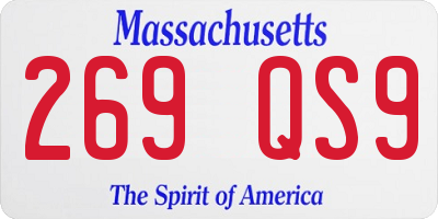 MA license plate 269QS9