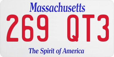 MA license plate 269QT3