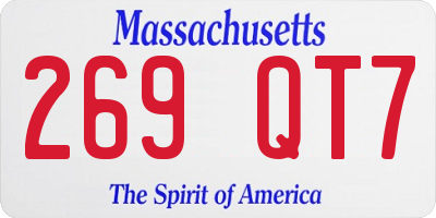 MA license plate 269QT7