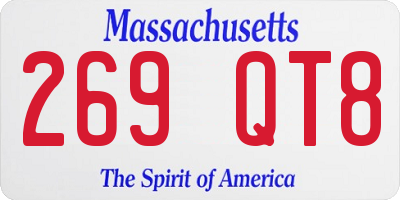 MA license plate 269QT8
