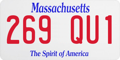MA license plate 269QU1