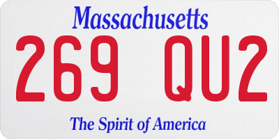 MA license plate 269QU2