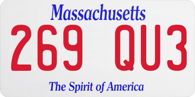 MA license plate 269QU3