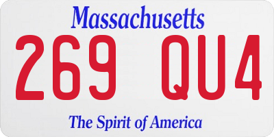 MA license plate 269QU4