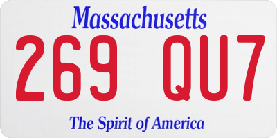 MA license plate 269QU7