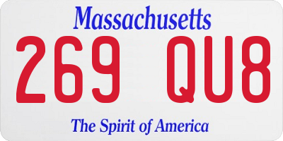MA license plate 269QU8