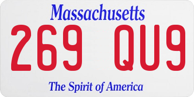 MA license plate 269QU9