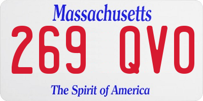 MA license plate 269QV0