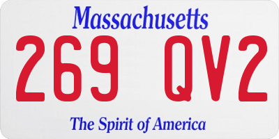 MA license plate 269QV2