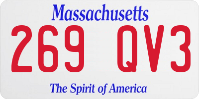 MA license plate 269QV3