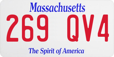 MA license plate 269QV4