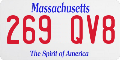MA license plate 269QV8