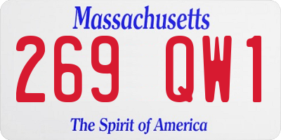 MA license plate 269QW1