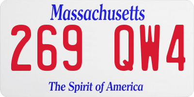 MA license plate 269QW4