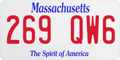 MA license plate 269QW6