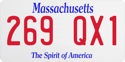 MA license plate 269QX1