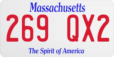 MA license plate 269QX2