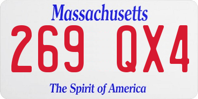 MA license plate 269QX4