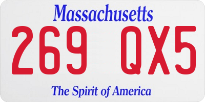 MA license plate 269QX5
