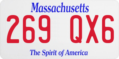MA license plate 269QX6