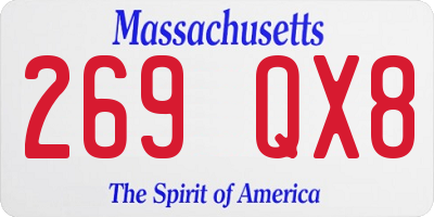 MA license plate 269QX8