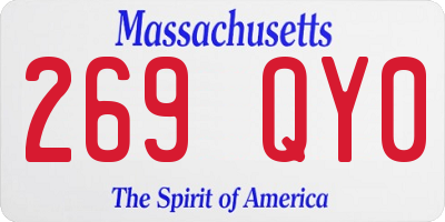 MA license plate 269QY0