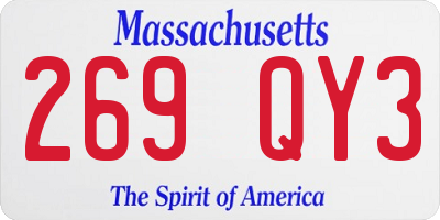 MA license plate 269QY3