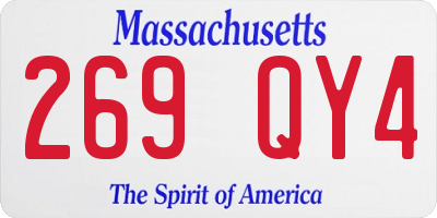 MA license plate 269QY4