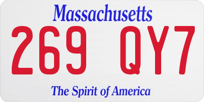 MA license plate 269QY7