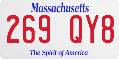 MA license plate 269QY8