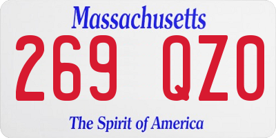 MA license plate 269QZ0