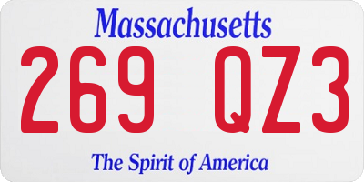 MA license plate 269QZ3