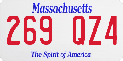MA license plate 269QZ4