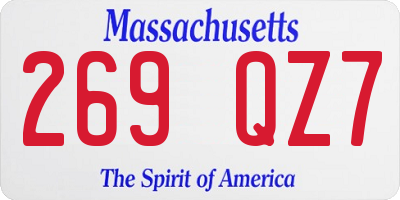 MA license plate 269QZ7