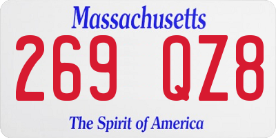 MA license plate 269QZ8