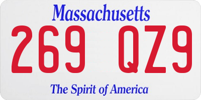 MA license plate 269QZ9