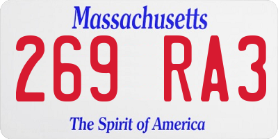 MA license plate 269RA3