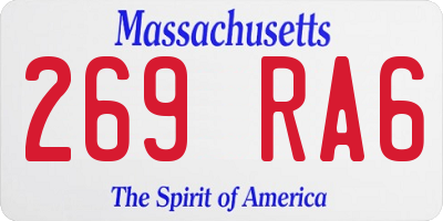 MA license plate 269RA6