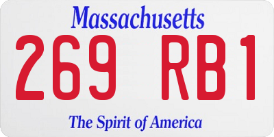 MA license plate 269RB1