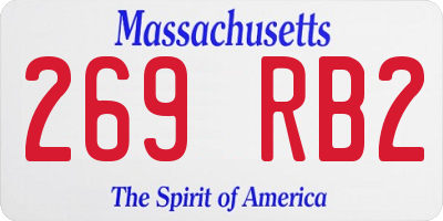 MA license plate 269RB2