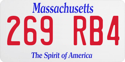MA license plate 269RB4