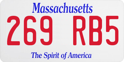 MA license plate 269RB5