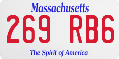 MA license plate 269RB6